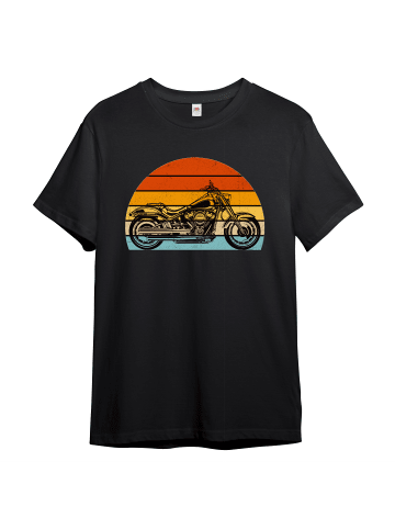 PAULGOS Herren T-Shirt, Retro Biker Shirt in Schwarz