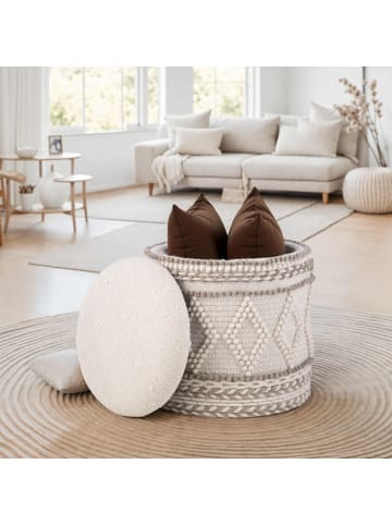 FineBuy Hocker und Sitzsäcke in Beige / Stoff / 40x40x45