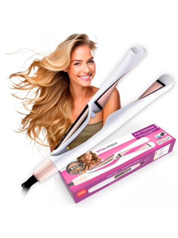 VITALmaxx Hair Styler Curl & Straight 3in1 50W weiß/rose Weiß