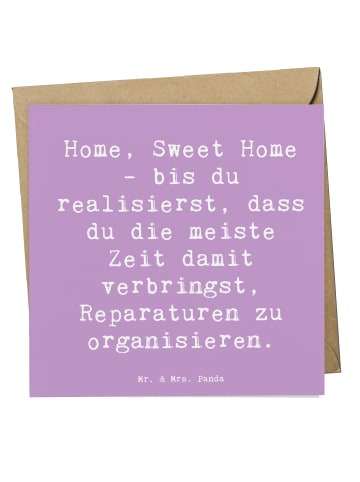 Mr. & Mrs. Panda Geburtskarte Spruch Geborgenheit im Zuhause mit... in Lavendeltraum
