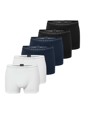 Schiesser Retro Short / Pant Cotton Flex in Schwarz / blau / weiß