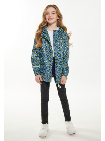 Schmuddelwedda Mädchen (Kids) Regenjacke in Stahlblau Limette Leo
