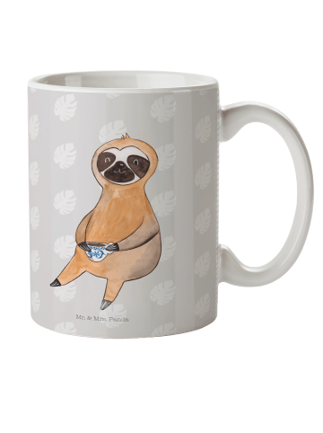 Mr. & Mrs. Panda Plastikbecher Faultier Kaffee ohne Spruch in Grau Pastell