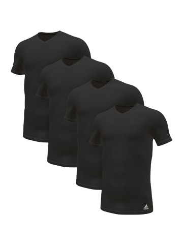 Adidas Sportswear Unterhemd / Shirt Kurzarm Active Flex Cotton 3 Stripes in Schwarz