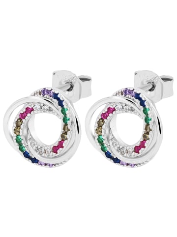 Adeliás Damen Ohrringe – Ohrstecker aus 925 Silber mit Zirkonia in silber