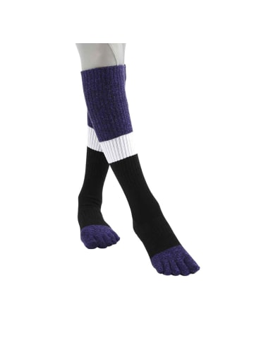 MUNADUNA 2er-Pack 5-Zehen Sport-Kniestrümpfe - Anti-Rutsch in Lila