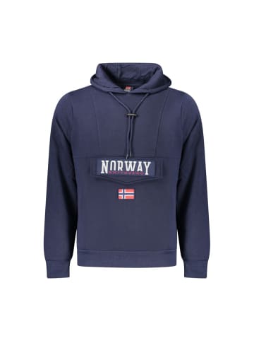 NORWAY 1963 Blau Baumwolle Herren mit Kapuze Sweatshirt