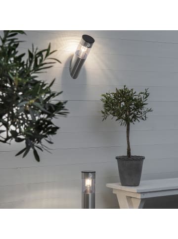 STAR Trading Solar Wandleuchte ,Marbella' für außen, Edelstahl, Lichtsensor + Beweg