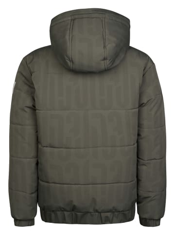 Petrol Industries Bedruckte wattierte Jacke mit Kapuze ironbay in Schwarz