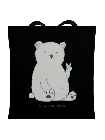 Mr. & Mrs. Panda Strandtasche Eisbär Faul ohne Spruch in Schwarz