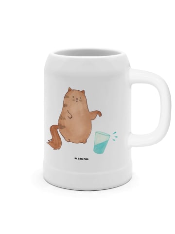 Mr. & Mrs. Panda Steinkrug Katze Wasserglas ohne Spruch in Weiß