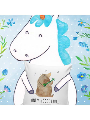 Mr. & Mrs. Panda Kuschelkissen Bär Gitarre mit Spruch in Weiß