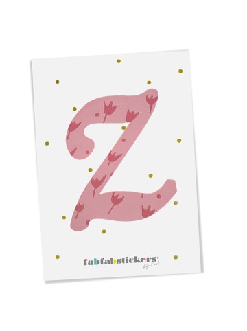 Fabfabstickers Buchstabe "Z" aus Stoff in Pink-Mix zum Aufbügeln