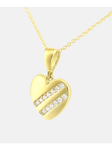 Vanlere Halskette mit Anhänger aus 375 Gelbgold mit Zirkonia Herz-Design