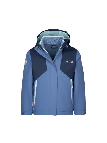 Trollkids 3 in 1 Funktionsjacke Preikestolen in navy/lotus blue