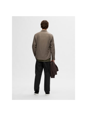 Selected Langarmhemd in Morel