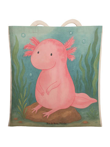 Mr. & Mrs. Panda Einkaufstasche Axolotl Niedlich Design ohne Spruch in Weiß