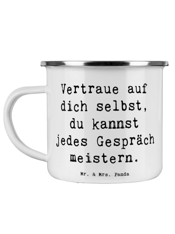 Mr. & Mrs. Panda Pott Spruch Ein schwieriges Gespräch führen mit... in Weiß