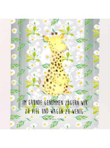 Mr. & Mrs. Panda Windlicht Giraffe Zufrieden mit Spruch in Transparent
