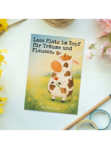 Mr. & Mrs. Panda Postkarte Kuh Design mit Spruch in Weiß