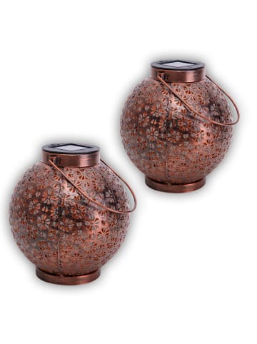 näve LED Solarleuchte "BLUMENMUSTER" in bronze - (L)18 cm x (B)18 cm x (H)19.5 cm