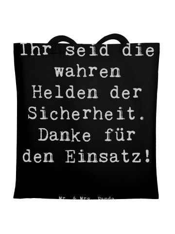 Mr. & Mrs. Panda Einkaufstasche Spruch Sicherheitsdienst Helden ... in Schwarz
