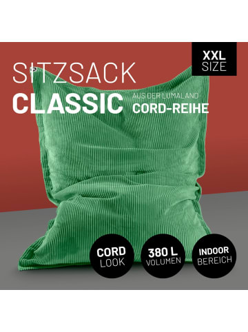 Lumaland LUMALAND Sitzsack Classic XXL Cord 380 L - 140 x 180 cm - mit waschbarem Bezug