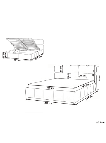 Beliani 2-tlg Doppelbett NOYON in Beige
