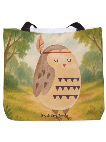 Mr. & Mrs. Panda Shopper Eule Federschmuck Design ohne Spruch in Weiß