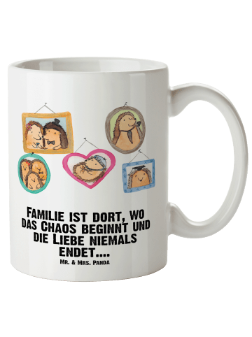 Mr. & Mrs. Panda XL Tasse Igel Familie mit Spruch in Weiß