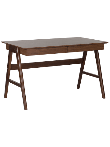 Beliani Schreibtisch SHESLAY in Braun - (W) 120 x (H) 75 x (L) 70 cm