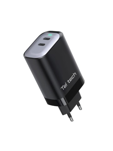 Wisam Teltech Power Charger GaN 2x USB-C 45W Schwarz TCH-12