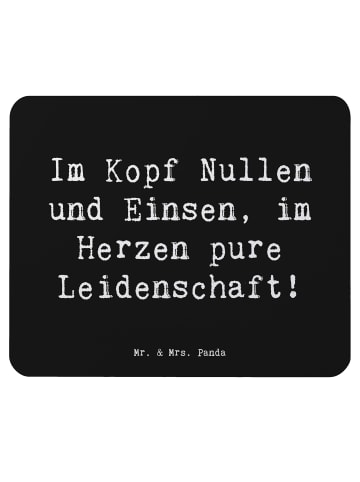 Mr. & Mrs. Panda Mauspad Spruch Programmierer Herz mit Spruch in Schwarz
