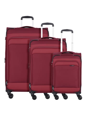 D&N Travel Line 9504 4 Rollen Kofferset 3-teilig mit Dehnfalte in dark red