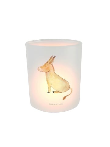 Mr. & Mrs. Panda Outdoor Windlicht Esel ohne Spruch in Transparent