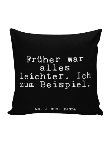 Mr. & Mrs. Panda 40x40 kissen Früher war alles leichter.... mit ... in Schwarz