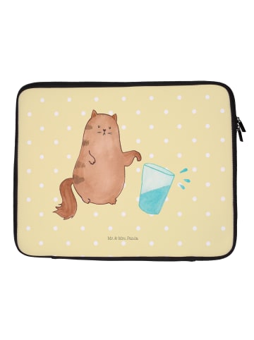 Mr. & Mrs. Panda Laptoptasche Katze Wasserglas ohne Spruch in Gelb Pastell