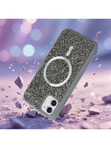 cadorabo Hülle für Apple iPhone 11 Glitzer Schutzhülle in Grau