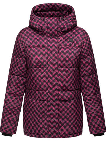 ragwear Steppjacke Wikesh Print in Fuchsia