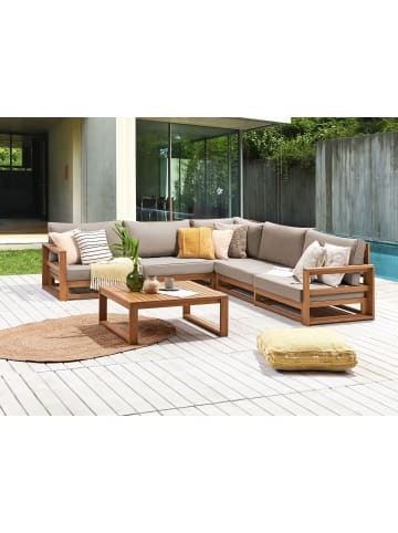 Beliani 2-tlg Lounge Set TIMOR in Braun/Grau/Beige