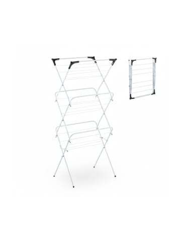 relaxdays Wäscheständer in Weiß - (B)62 x (H)136 x (T)51 cm