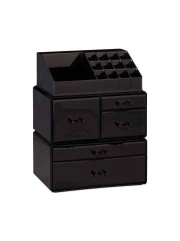 relaxdays Makeup Organizer in Schwarz