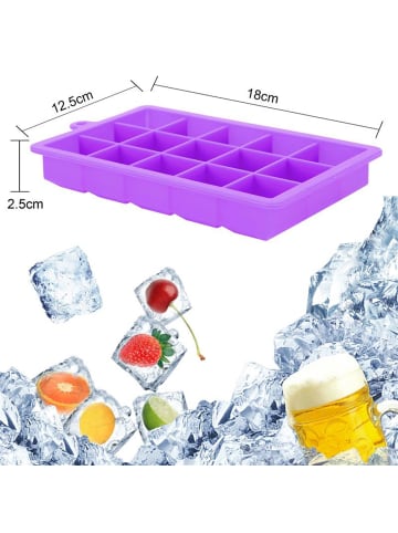 Intirilife 2x Eiswürfelformen mit Deckel in LILA