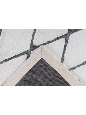 Kayoom Hochflor Teppich Vivica 225 in weiß - anthrazit - rechteckig