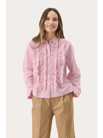 PART TWO Langarm - Hemd PranveraPW Baggy fit in Mars Red Stripe