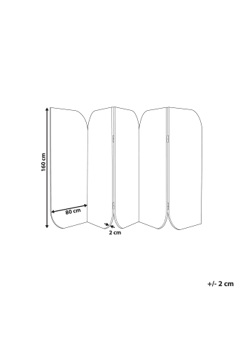 Beliani Büro-Raumteiler SHADY in Grau/Beige - (W) 400 x (H) 160 x (L) 2 cm