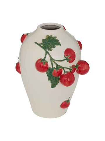 Atmosphera Créateur d'intérieur Vase mit Tomatenmotiv, aus Keramik in Beige, (B) 19,8 x (H) 25,5 x (L) 20,6 cm