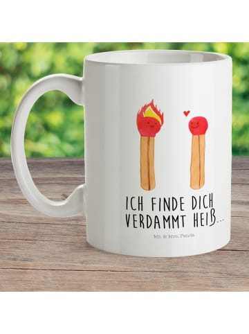 Mr. & Mrs. Panda Kaffeetasse Streichhölzer mit Spruch in Weiß