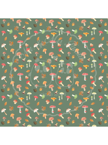 Mr. & Mrs. Panda kissen für sofa Pilz Wald ohne Spruch in Grün