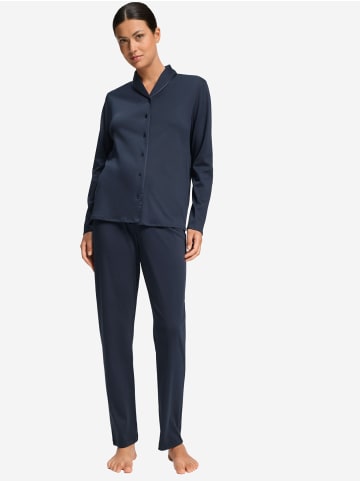 Hanro Pyjama Cotton Silk in deep navy